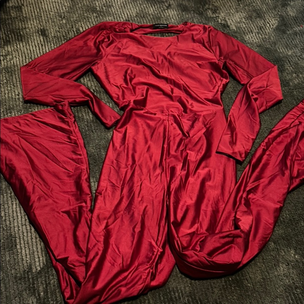 Naked Wardrobe Red Jumpsuit for Effortless Style